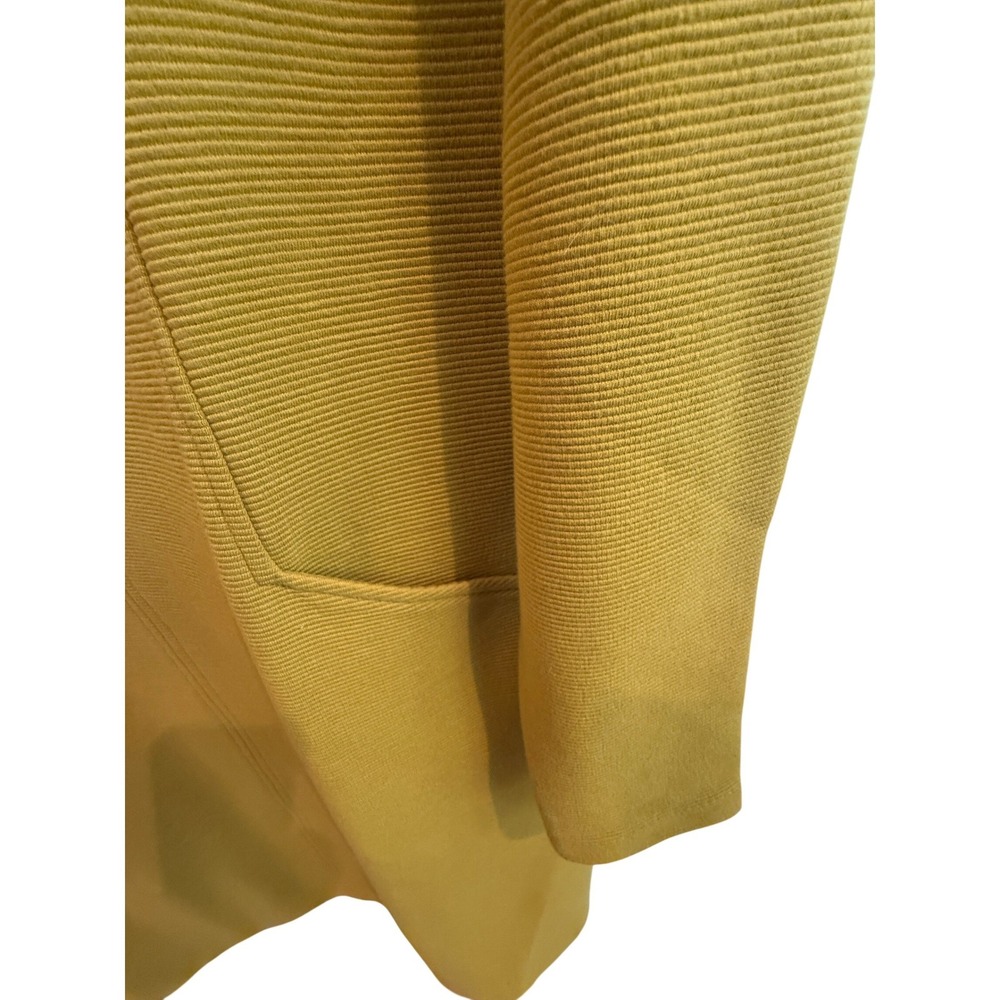 Boden Mustard Yellow Ottoman Rib Shift Dress Long Sleeve Pockets US 12R - Picture 6 of 7